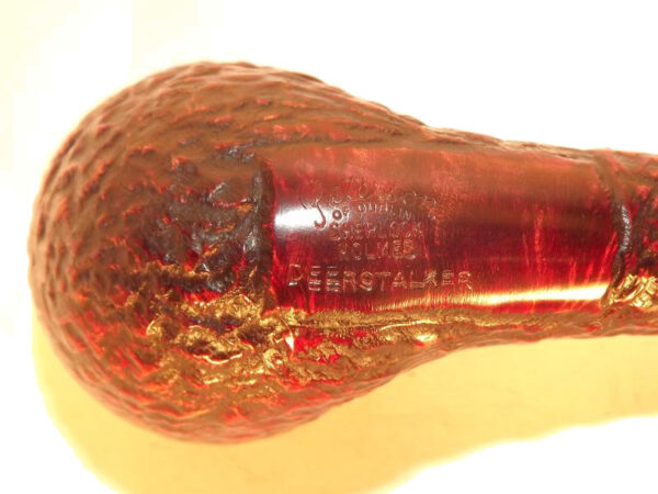 Peterson pipa Sherlock Holmes Deerstalker P-lip Rustic Bent Rhodesian - Image 5