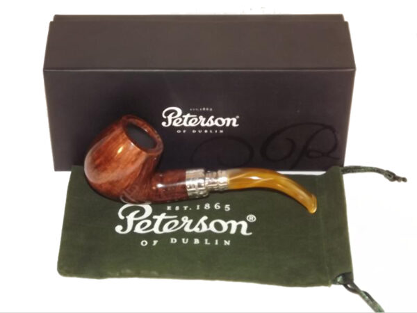 Peterson pipa Spigot Silver 68 Flame Grain F-lip - Image 5